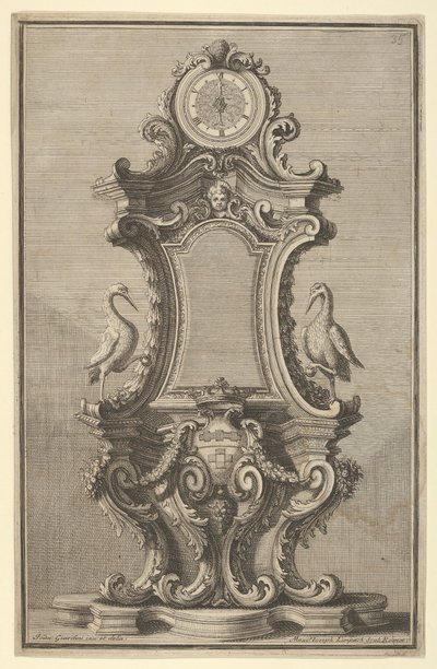 Disegni Diversi、1714または1750の時計のデザイン。 作： Giovanni Giardini