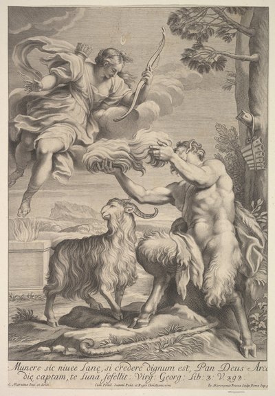 1675年から1741年にかけてダイアナが箔押ししたパン。 作： Giovanni Girolamo Frezza