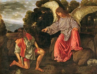 トビアスと天使、1530年頃（キャンバスに油彩） 作： Giovanni Girolamo Savoldo