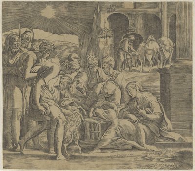 羊飼いの礼拝 作： Giovanni Jacopo Caraglio