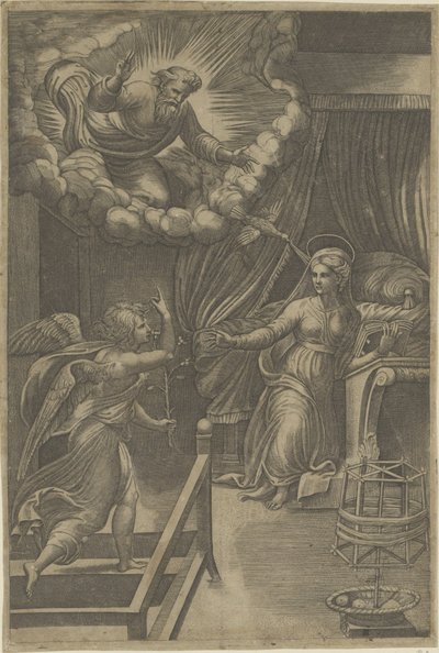 父なる神との受胎告知 作： Giovanni Jacopo Caraglio