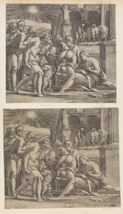 羊飼いの礼拝。 作： Giovanni Jacopo Caraglio
