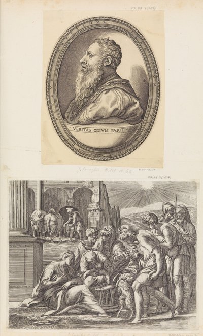 羊飼いの礼拝。 作： Giovanni Jacopo Caraglio