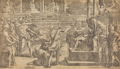 聖ペテロと聖パウロの殉教、カリフォルニア州。 1527年。 作： Giovanni Jacopo Caraglio