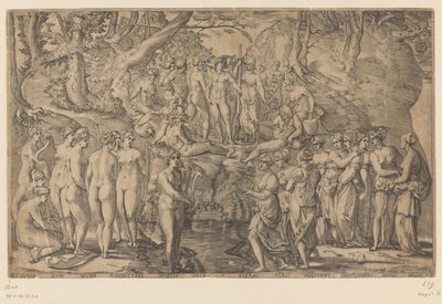 ミューズとピエリデスの争い 作： Giovanni Jacopo Caraglio