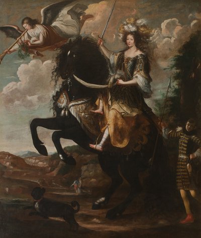 サヴォワ公爵夫人マリー・ジャンヌ・バティスト（Marie Jeanne Baptiste 1644-1724）の騎馬像 1670年頃 作： Giovanni Luigi Buffi