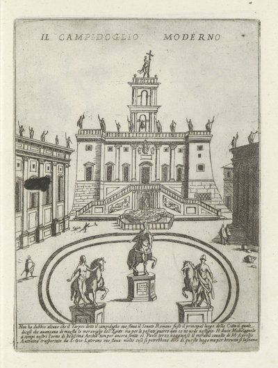 カピツール テ ローマ 現代の国会議事堂 (オブジェクトのタイトル) Moderne en antieke Monuments en bouwwerken in Rome (シリーズタイトル) ローマのアルマ市の古代と現代の建物の装飾品（シリーズタイトル） 作： Giovanni Maggi