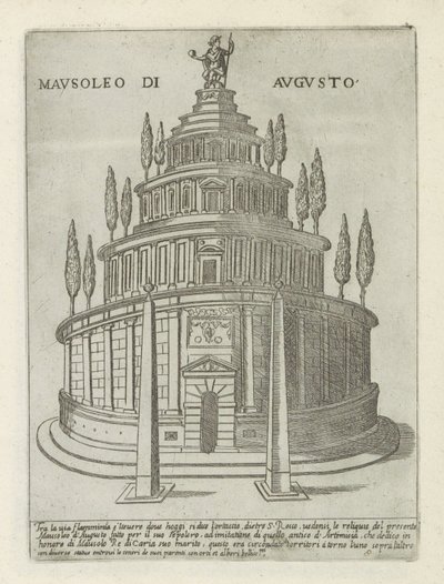 ローマのアウグストゥス廟 Mausoleo di Augusto (オブジェクトのタイトル) ローマの近代および古代のモニュメントと建造物 (シリーズ タイトル) ローマの装飾作品 (シリーズ タイトル) 作： Giovanni Maggi