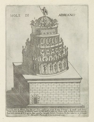 ハドリアヌス廟 Mole di Adriano (オブジェクトのタイトル) ローマの近代および古代のモニュメントと建造物 (シリーズ タイトル) ローマの装飾作品 (シリーズ タイトル) 作： Giovanni Maggi