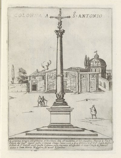 サンアントニオの柱 Colonna a S. Antonio (オブジェクトのタイトル) ローマの近代および古代のモニュメントと建造物 (シリーズ タイトル) ローマの装飾作品 (シリーズ タイトル) 作： Giovanni Maggi
