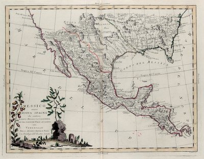 メキシコまたはニュースペイン、カリフォルニア州ニューメキシコ、隣接国の一部を含む、ニューアトラスのトメIVから、G。ズリアーニによって彫刻された、1785 作： Giovanni Marco Pitteri