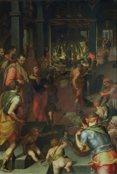 Glassworks、1572年（スレート） 作： Giovanni Maria Butteri