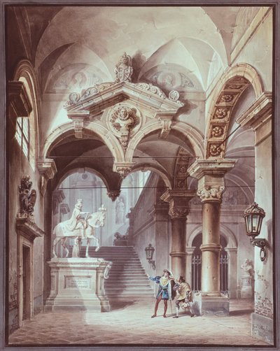 ジョバンニ・ミグリアラ（1785-1837）の「石の客、セビリアの実用的なジョーカー」。 作： Giovanni Migliara