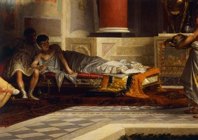 ジョヴァンニ・ムッツィオーリ（1854-1894）による「ポッペアの復讐」（細部）、油彩・キャンバス 作： Giovanni Muzzioli