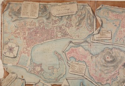 メッシーナ広場の平面図、1753 年。 作： Giovanni Ottone di Berger
