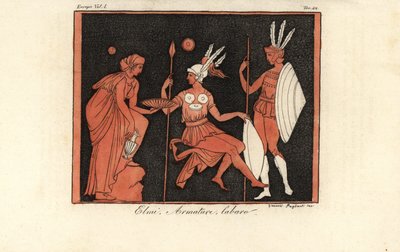 ヘルメット、鎧、およびラバルムの標準のギリシャの戦士 作： Giovanni Paglianti