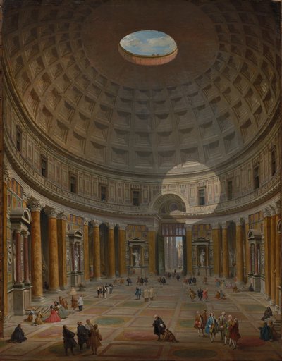 パンテオン、ローマの内部 作： Giovanni Paolo Panini