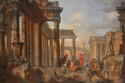 説教者がいるローマ時代の遺跡 作： Giovanni Paolo Panini