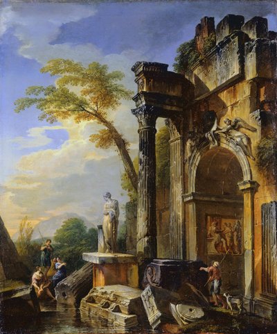 ローマ・カンパーニャの凱旋門跡 作： Giovanni Paolo Panini