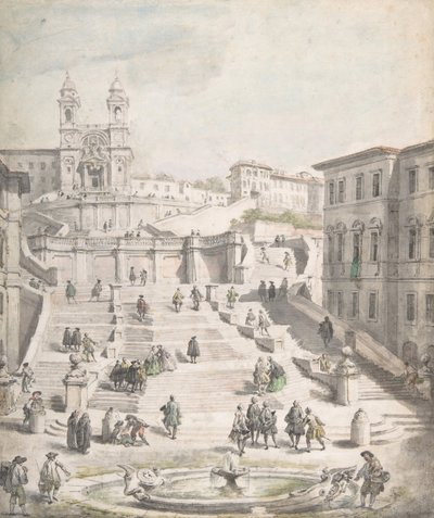 トリニタ デイ モンティの階段。 1756-58。 作： Giovanni Paolo Panini