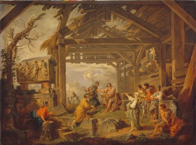 クマのシビルは1738年にキリストの誕生を予言した 作： Giovanni Paolo Pannini