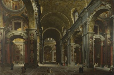 1742年以前のローマのサンピエトロ大聖堂の内部 作： Giovanni Paolo Pannini