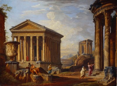 古典的な遺跡のカプリッチョ、1793 作： Giovanni Paolo Pannini