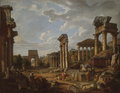 ローマフォーラムのカプリッチョ、1741年 作： Giovanni Paolo Pannini