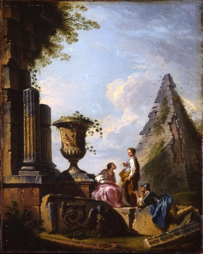 哲学者が説得する古典遺跡のカプリッチ 作： Giovanni Paolo Pannini