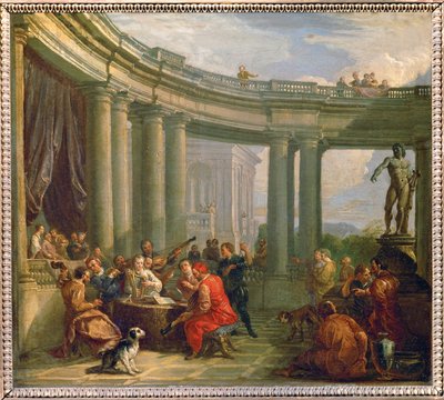 ドリス式円形柱廊のコンサート - ドリス式円形柱廊のコンサート。 作： Giovanni Paolo Pannini or Panini