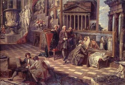 架空の絵画館の内部の詳細 作： Giovanni Paolo Pannini