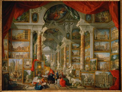 現代ローマの眺めのギャラリー... 作： Giovanni Paolo Pannini or Panini
