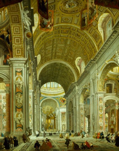 サン・ピエトロ大聖堂の内部 作： Giovanni Paolo Pannini