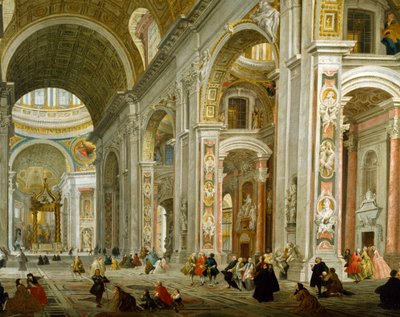 サン・ピエトロ大聖堂の内部 作： Giovanni Paolo Pannini