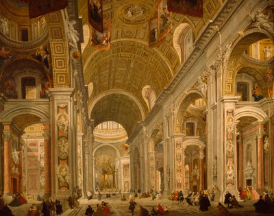 サン・ピエトロ大聖堂の内部 作： Giovanni Paolo Pannini