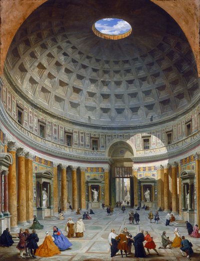 パンテオンの内部、ローマ、1734年頃（キャンバスに油彩） 作： Giovanni Paolo Pannini