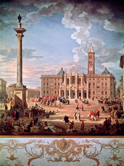 サンタ・マリア・マッジョーレの広場と教会 作： Giovanni Paolo Pannini