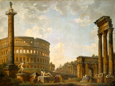 Roman Capriccio: The Colosseum And Other Monuments (キャンバスに油彩) 作： Giovanni Paolo Pannini