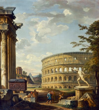 コロッセオのあるローマの風景 作： Giovanni Paolo Pannini