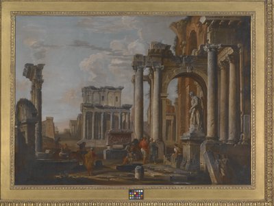 Antoninuksen ja Faustinan temppelin rauniot (öljy kankaalle) 作： Giovanni Paolo Pannini