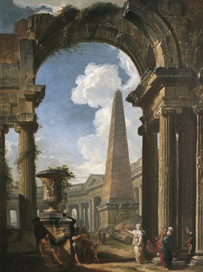 シビルのある寺院の廃墟、1719年頃（キャンバスに油彩） 作： Giovanni Paolo Pannini