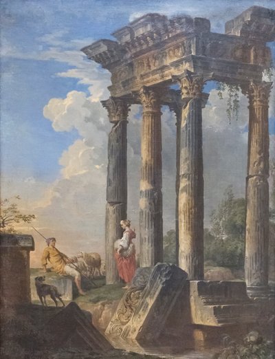 羊飼いのいる廃墟 作： Giovanni Paolo Pannini