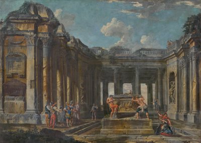 ローマ時代の遺跡のシーン、1740年頃 作： Giovanni Paolo Pannini