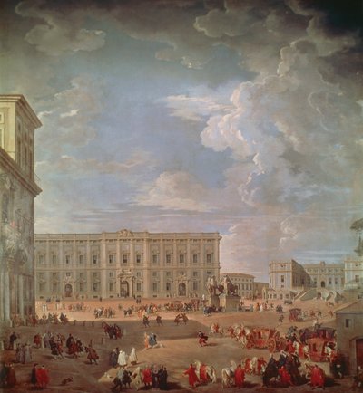 キリナーレとモンテ・カヴァッロ広場の眺め」ジョヴァンニ・パオロ・パンニーニ（1691-1765）作、油彩・キャンバス、270x254cm 作： Giovanni Paolo Pannini