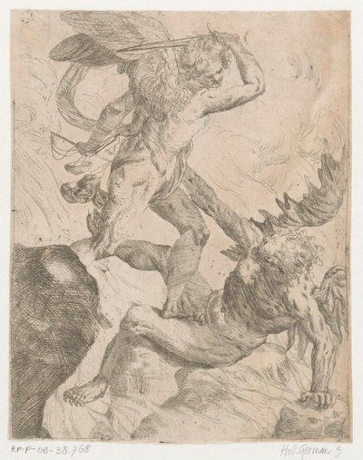 悪魔と戦う大天使ミカエル 作： Giovanni Pietro Possenti