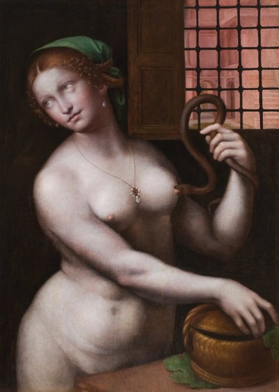 クレオパトラ、1515年頃（パネルに油彩） 作： Giovanni Pietro Rizzoli Giampietrino