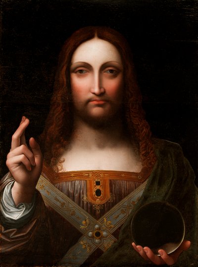 クリスト・サルヴァトール・ムンディ（木製パネルに油彩） 作： Giovanni Pietro Rizzoli Giampietrino