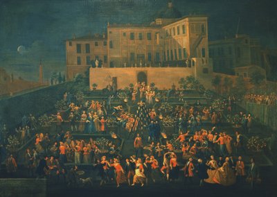 1740年頃、パラッツォロスピリオッシの庭園でモッツァトーレの饗宴、1740年頃 作： Giovanni Reder