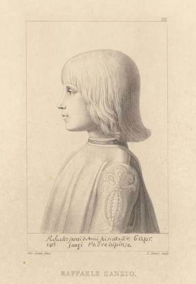 若い男の子としてのアーティストラファエルの肖像 作： Giovanni Santi or Sanzio