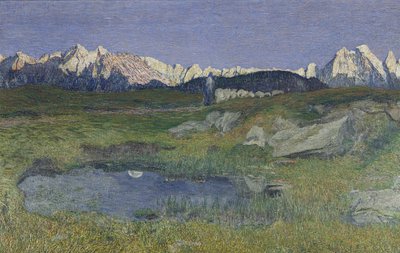 夕暮れの高山風景 作： Giovanni Segantini